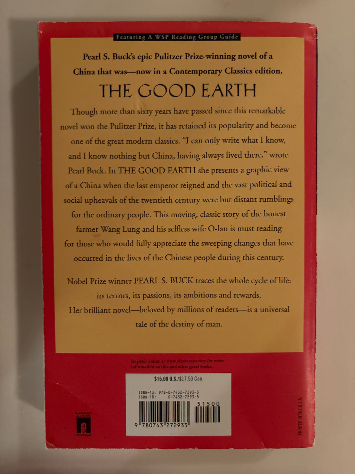 The Good Earth (Oprah's Book Club) by Pearl S. Buck