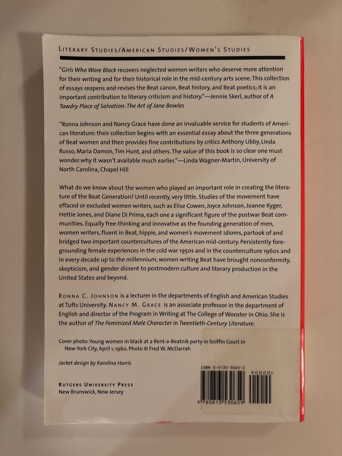 Girls Who Wore Black: Women Writing the Beat Generation by Ronna C Johnson (Editor), Nancy M Grace (Editor)