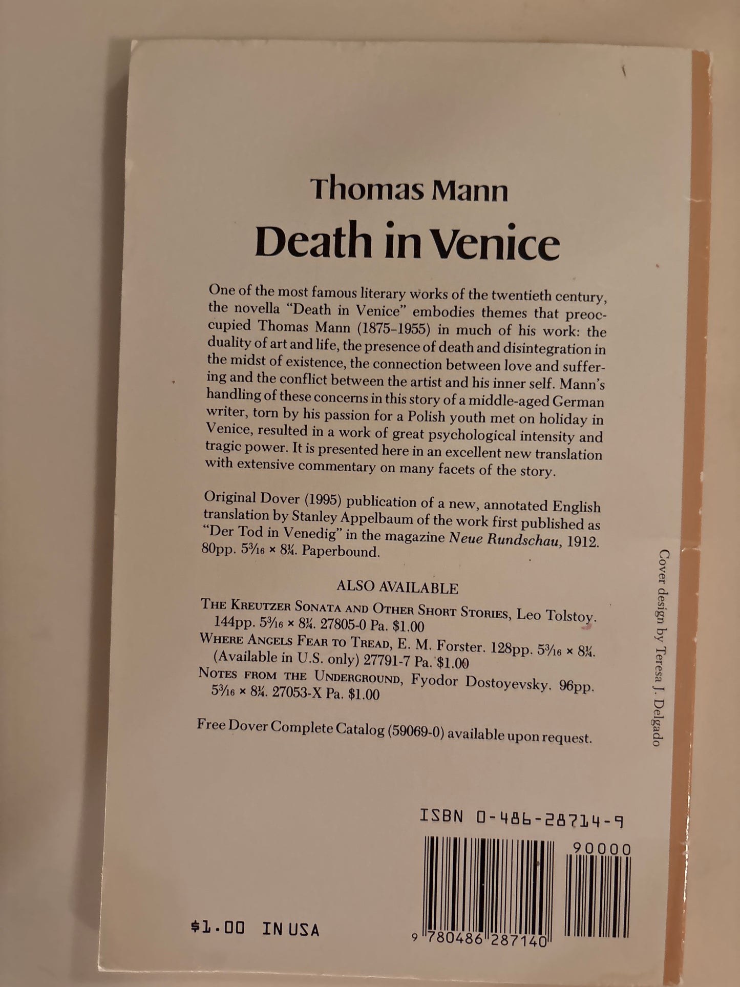 Death in Venice (Dover Thrift Editions: Classic Novels) by Thomas Mann