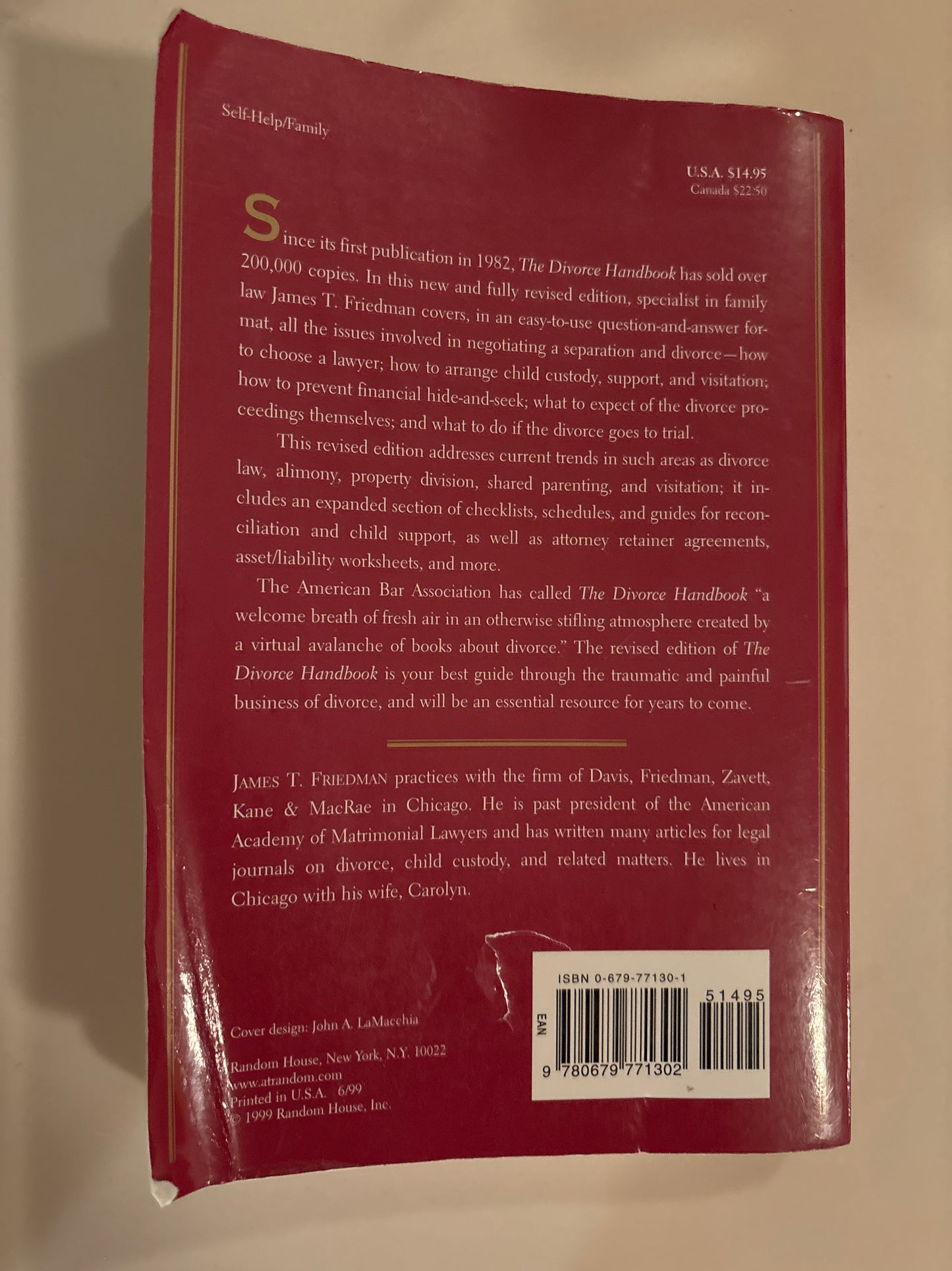 Divorce Handbook by James T. Friedman (Author)  Format: Paperback