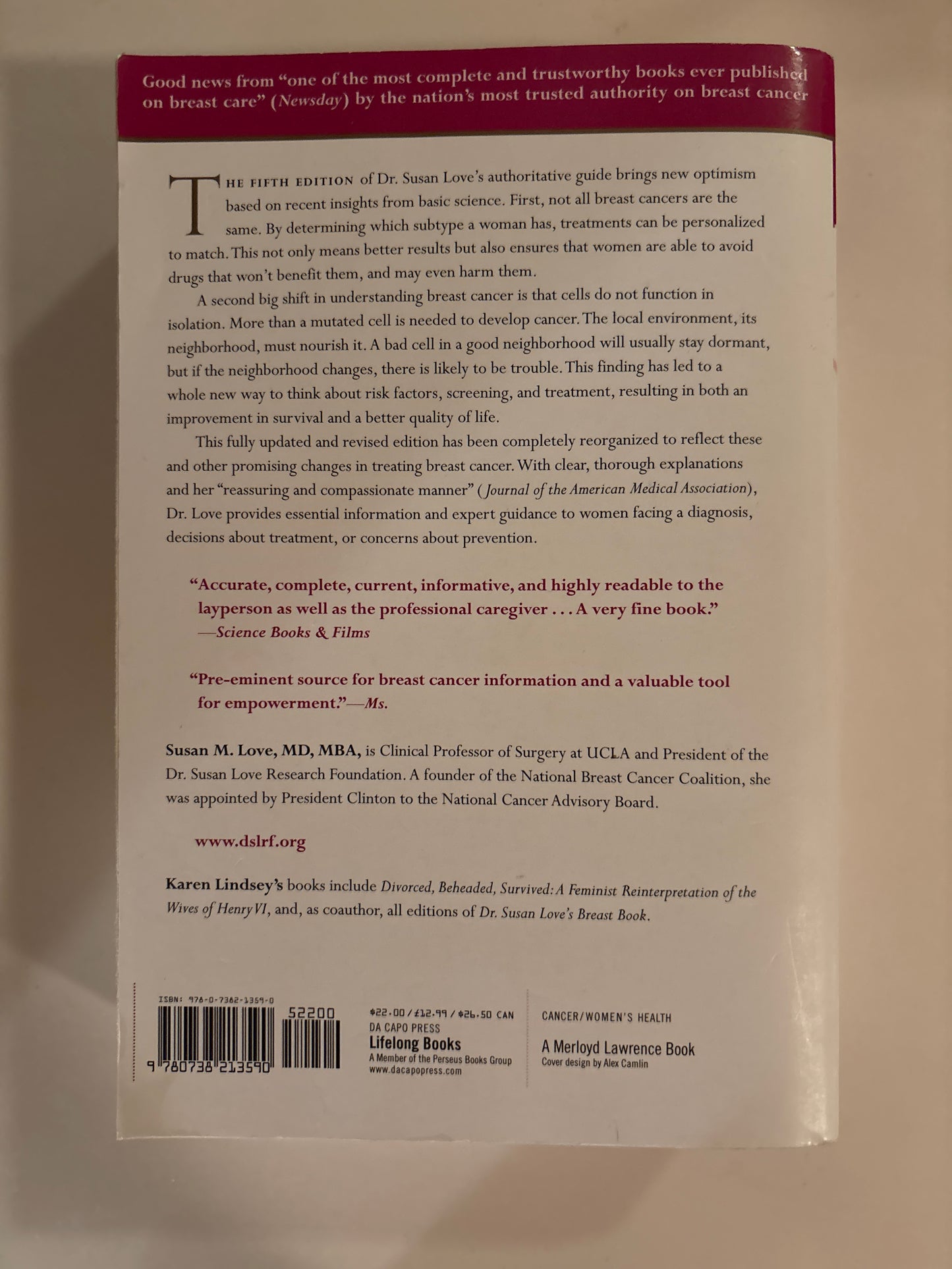 Dr. Susan Love’s Breast Book, Fifth Edition by Susan M. Love MD, Karen Lindsey, et al.