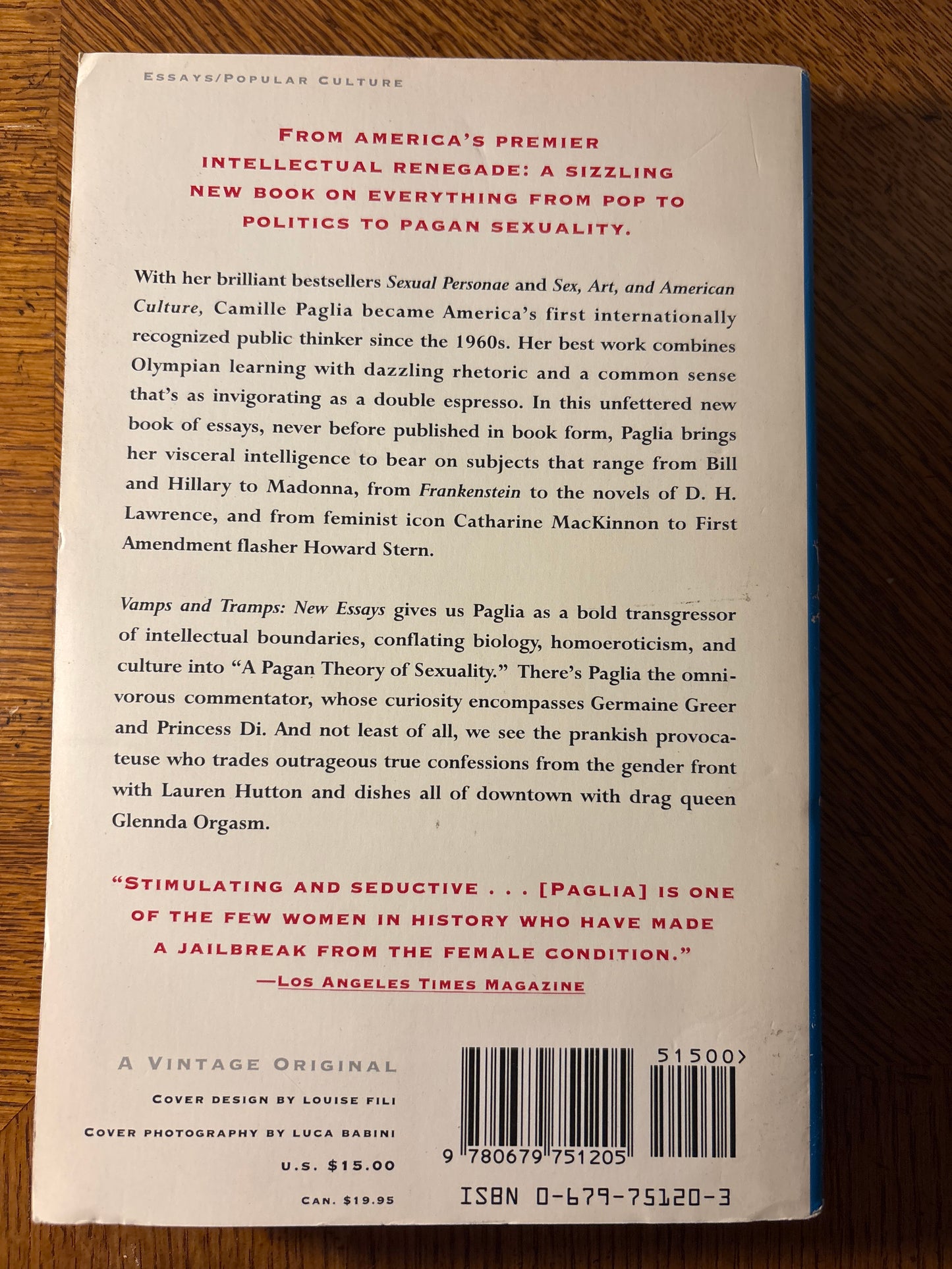 Vamps & Tramps: New Essays by Camille Paglia (Editor)   Used-Good Condition